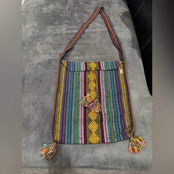 NWOT- boho style Multicolor Striped Shoulder Bag - Picture 8 of 10